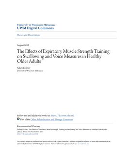 The Effects of Expiratory Muscle Strength Training on Swallowing and Voice Measures in Healthy Older Adults