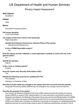 CMS Drug Data Processing System