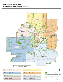 Map of Metropolitan Parks and Open Space Commission (MPOSC) Districts