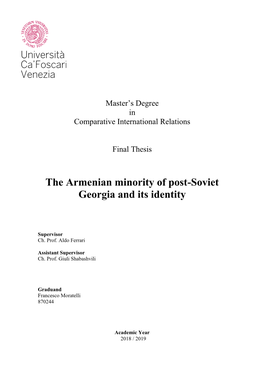 The Armenian Minority of Post-Soviet Georgia and Its Identity