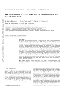 The Architecture of Abell 1386 and Its Relationship to the Sloan Great Wall