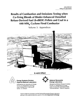 Results of Combustion and Emissions Testing When