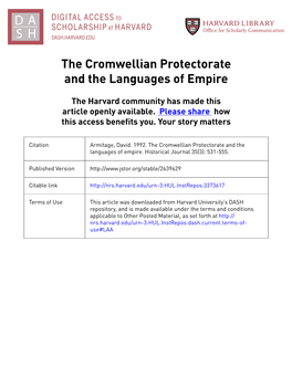 The Cromwellian Protectorate and the Languages of Empire