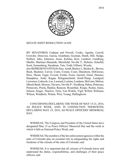 2016 Senate Joint Resolution 16-030 by Senator(S)