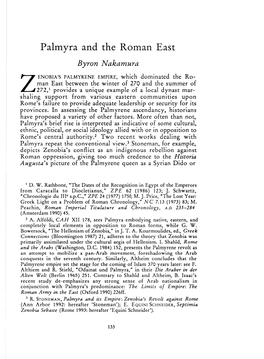 Palmyra and the Roman East , Greek, Roman and Byzantine Studies, 34:2 (1993:Summer) P.133