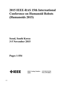 2015 IEEE-RAS 15Th International Conference on Humanoid Robots (Humanoids 2015)