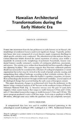 Hawaiian Architectural Transformations During the Early Historic Era