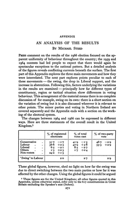 An Analysis of the Results by Michael Steed