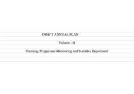 DRAFT ANNUAL PLAN Volume