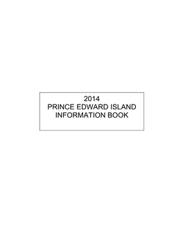 2014 Prince Edward Island Information Book