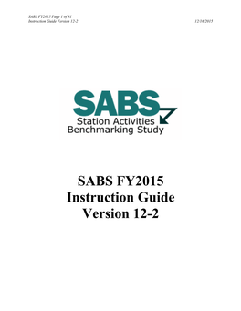 SABS FY2015 Instruction Guide Version 12-2