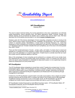 The Availability Digest