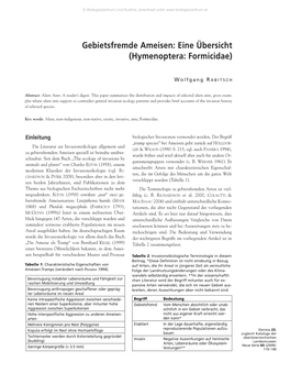 Gebietsfremde Ameisen: Eine Übersicht (Hymenoptera: Formicidae)