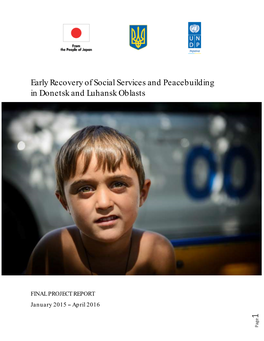 Early Recovery of Social Services and Peacebuilding in Donetsk and Luhansk Oblasts