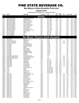 Copy of Oct 16' NON ALC PRICE LIST