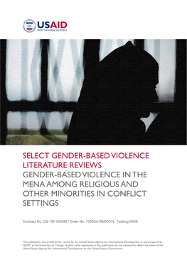 Select Gender-Based Violence Literature Reviews Gender-Based Violence in the Mena Among Religious and Other Minorities in Conflict Settings