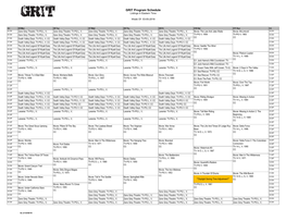 GRIT Program Schedule Listings in Eastern Time