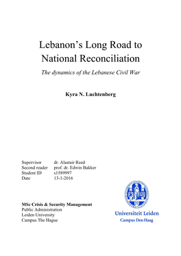 Lebanon's Long Road to National Reconciliation