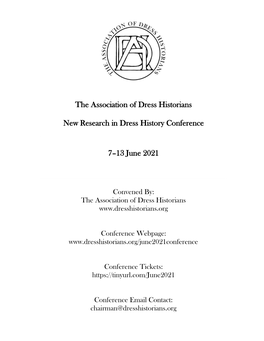 The Association of Dress Historians New Research in Dress History