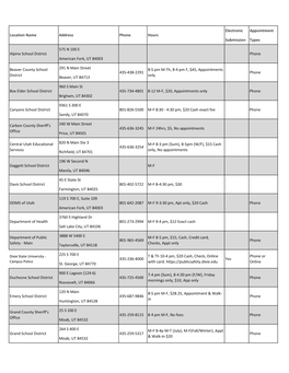 Electronic Appointment Submission Types 575 N 100 E American Fork