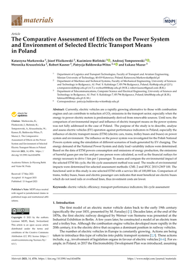 The Comparative Assessment of Effects on the Power System and Environment of Selected Electric Transport Means in Poland