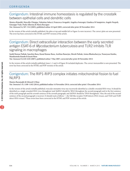 Correction: Corrigendum: Direct Extracellular Interaction Between