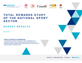 Total Rewards Study of the National Sport Sector