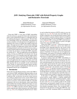 JAW: Studying Client-Side CSRF with Hybrid Property Graphs and Declarative Traversals