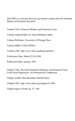 The Gold Standard, Deflation, and Financial Crisis in the Great Depression: an International Comparison