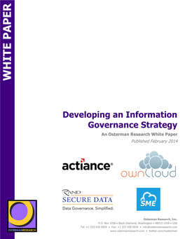 Developing an Information Governance Strategy