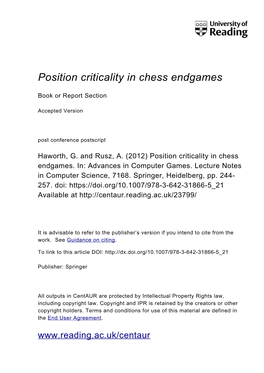 Position Criticality in Chess Endgames