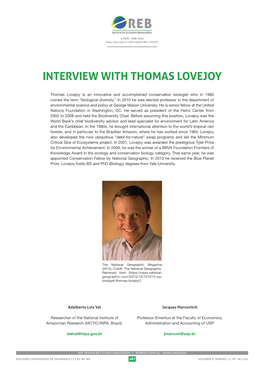 Interview with Thomas Lovejoy