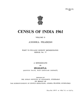 Village Survey Monographs, Unagatla, Part VI, Vol-II, Andhra Pradesh