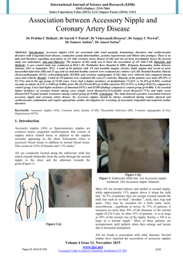 Association Between Accessory Nipple and Coronary Artery Disease