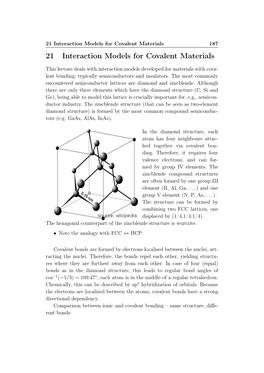 21 Interaction Models for Covalent Materials 187 21 Interaction Models for Covalent Materials