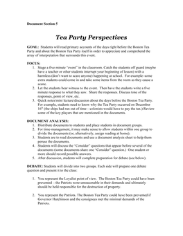 Tea Party Perspectives