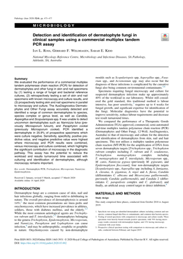 Detection and Identification of Dermatophyte Fungi in Clinical Samples Using a Commercial Multiplex Tandem PCR Assay