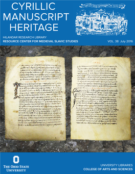 Cyrillic Manuscript Heritage Hilandar Research Library Resource Center for Medieval Slavic Studies Vol