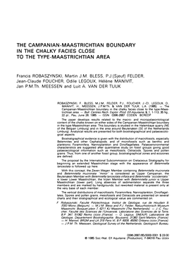 Тне Campanian-Maastrichtian Boundary in Тне Chalky Facies Close То Тне Тype-Maastrichtian Area