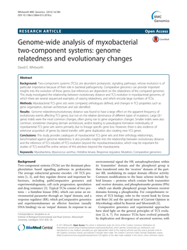 Genome Relatedness and Evolutionary Changes David E