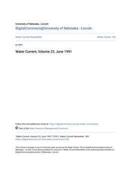 Water Current, Volume 23, June 1991