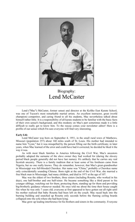 Lend Mccaster