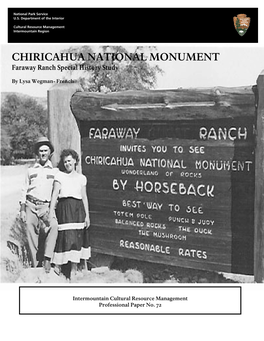Faraway Ranch Special History Study, Chiricahua National Monument