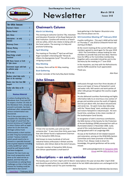 Southampton Canal Society Newsletter