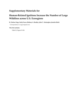 Supplementary Materials for Human-Related Ignitions Increase