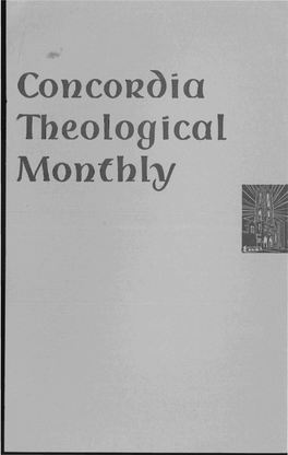 Ia Theological Monthly Concou()Io Tbeological Monthly