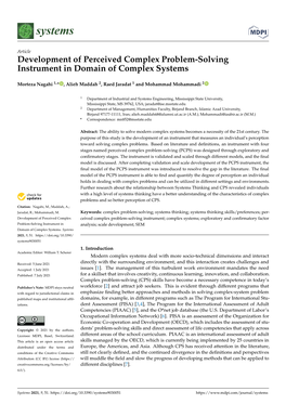 Development of Perceived Complex Problem-Solving Instrument in Domain of Complex Systems