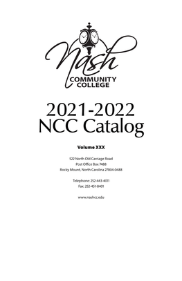 2021-2022 NCC Catalog