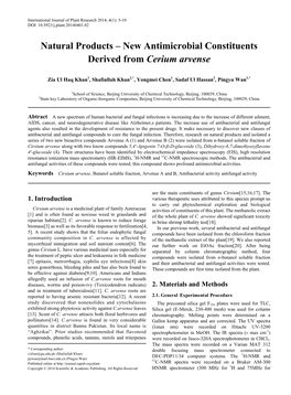 Butanol Soluble Fraction, Arvense a and B, Antibacterial Activity Antifungal Activity