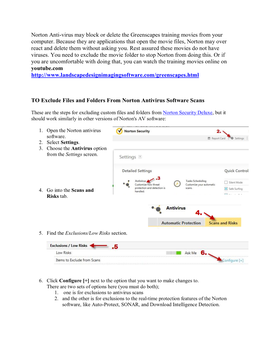 Norton Anti-Virus May Block Or Delete the Greenscapes Training Movies from Your Computer